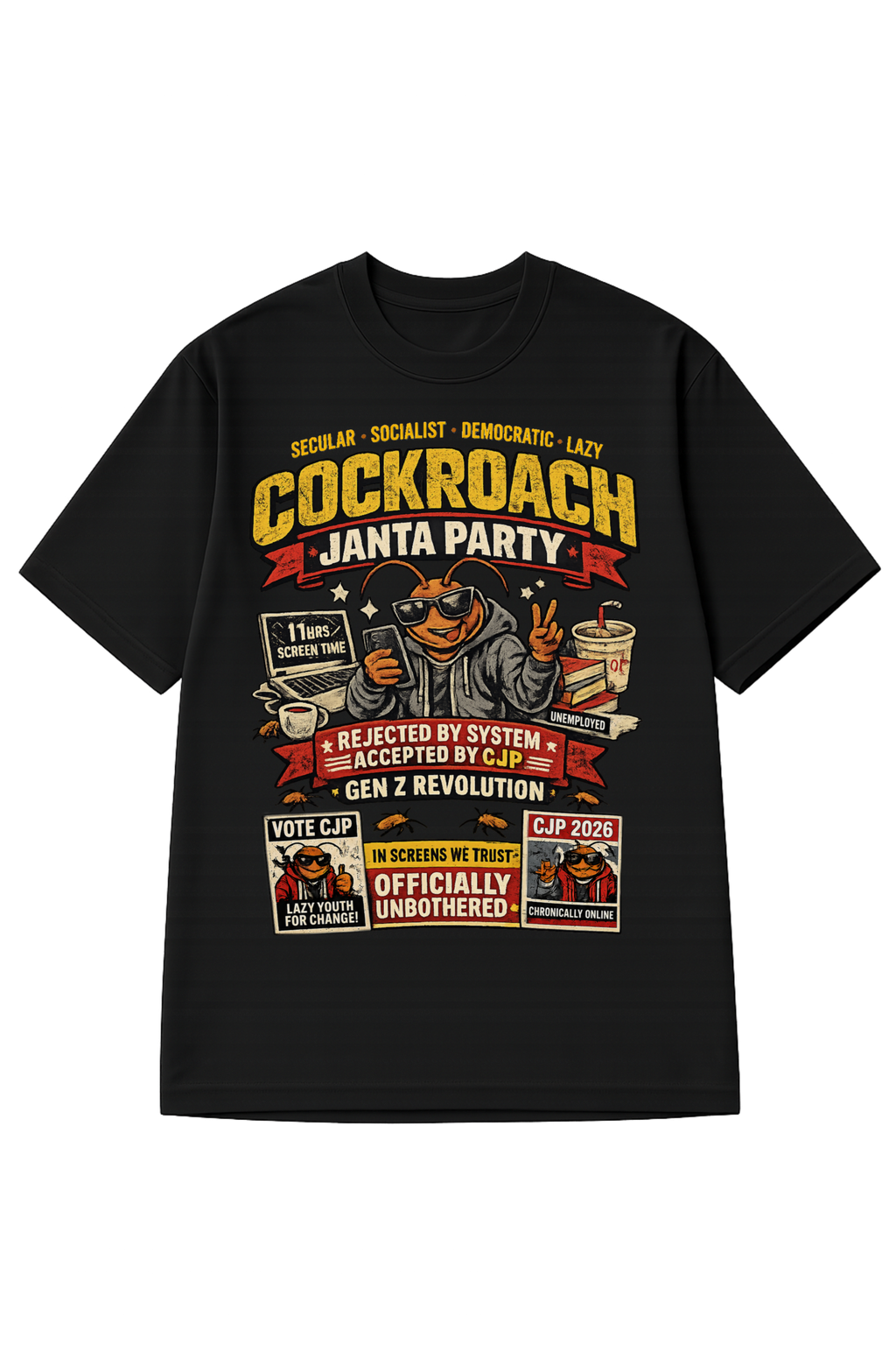 Cockroach Janta Party, Printed Unisex Oversized T-Shirt
