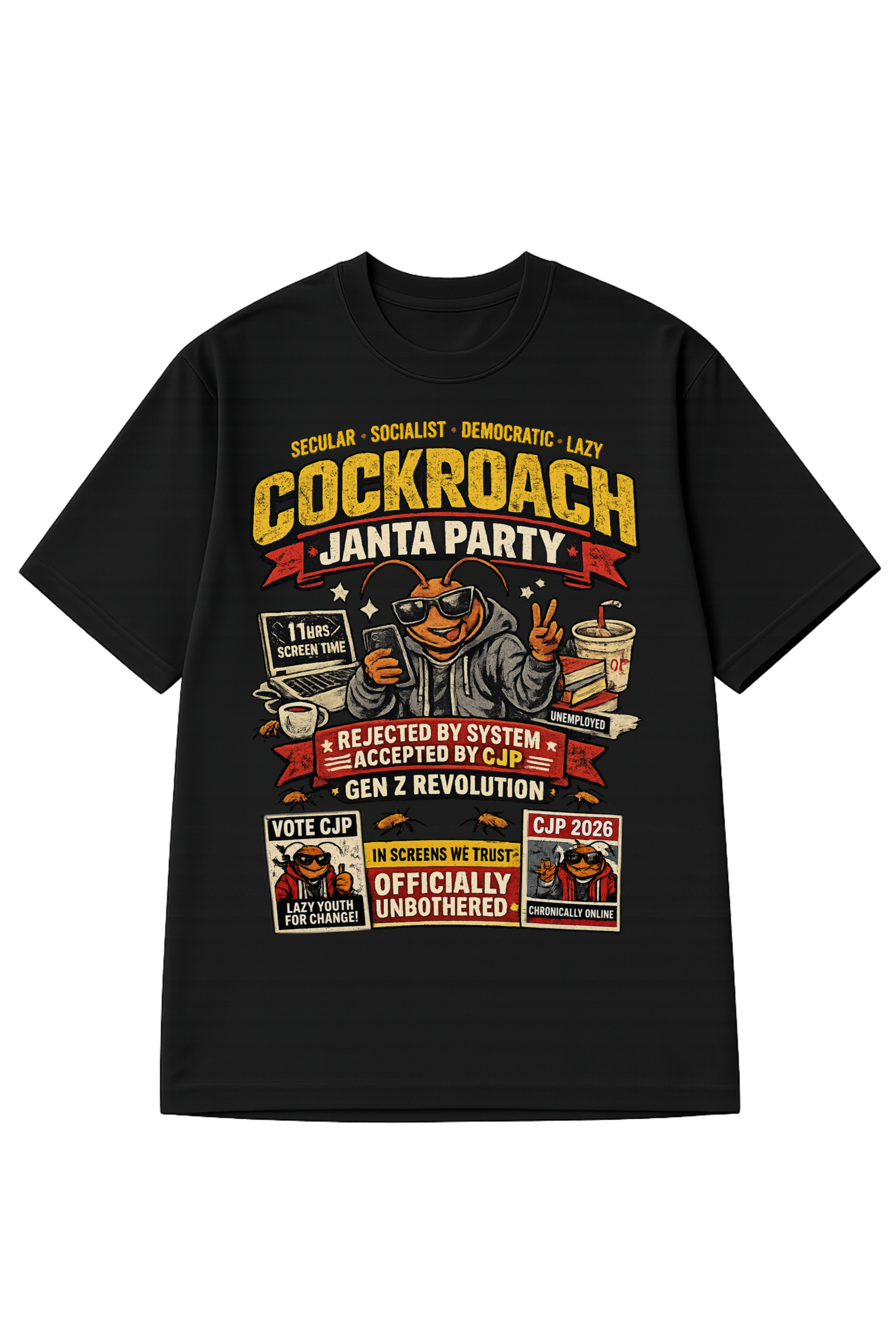 Cockroach Janta Party, Printed Unisex Oversized T-Shirt